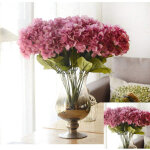 Bouquet d'hortensias artificiels � 5 t�tes, magnifique d�coration pour la maison ou le mariage (cam�e) ...