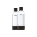 Pack de 2 bouteilles mysoda en pet et biocomposite 1l - noir - systeme quick - lock