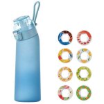 Bouteille d'eau 700 ml, pour l'�cole, le sport, la salle de sport, avec 8 dosettes parfum�es et paille, ...