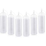 Bouteille sauce, 6 pi�ces 500 ml bouteille � sauce avec capuchon, bouteille � condiments, bouteille de ...