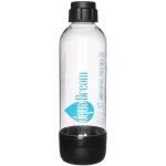 Bouteille transparente avec details noirs pour eau gazeuse
