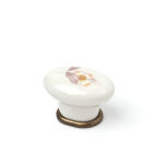 Bouton de meuble style classique en porcelaine - zamak finition fleur marron dimensions 402827mm systme ...