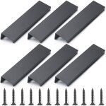 Boutons et poign�es de meubles, 6 pi�ces poign�es d'armoire noires, poign�e de meuble invisible 120 mm ...