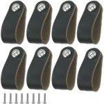 Boutons et poign�es de meubles, 8 pi�ces poignee cuir, facile � installer, convient � toutes sortes de ...