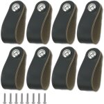 Boutons et poign�es de meubles, 8 pi�ces poignee cuir, facile � installer, convient � toutes sortes de ...