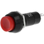 Bouton - poussoir rond  circuit ouvert 12mm rouge