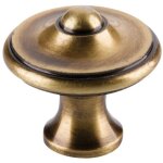 Bouton rond rustique � 25 mm acier finition vieux laiton - bronzes de france