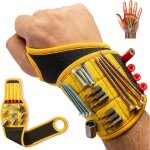 Bracelet magn�tique avec aimants super puissants pour vis, clous et forets. support de poignet au design ...