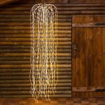 Branche lumineuse saule pleureur 2m argente 800 microled blanc chaud fixe