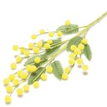Branche de mimosa artificielle 6 pièces fleurs jaunes fausses décorations de fête pour femmes Branche de mimosa artificielle 6 pièces fleurs jaunes fausses décorations de fête pour femmes