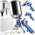 Tectake - lot de 3 pistolets  peinture hvlp avec buse de 0, 8 / 1, 3 / 1, 7 mm