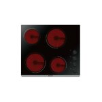Table vitrocramique brandt bpv6410b ? 4 zones quicklight (2x20cm, 1, 8 kw), 9 niveaux de puissance, ...