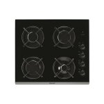 Brandt table de cuisson gaz verre 58cm 4 bruleurs avec bruleur rapide 3100w noir
