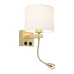 Brescia combi - applique murale avec bras flexible - 1 lumi�re - h 420 mm - blanc - moderne, art deco ...