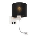 Brescia combi - led applique murale avec bras flexible - 1 lumi�re - h 420 mm - noir - moderne - �clairage ...
