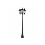 Lampadaire extrieur 3 ttes 3x100w e27 fonte noir adela