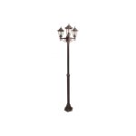 Lampadaire extrieur 3 ttes 3x60w e27 fonte rouille loan