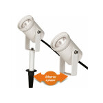 Spot extrieur  piquer ou fixer led 3w ip65 blanc woltz
