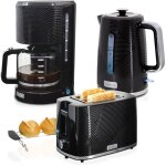 Briebe skt1178blk elegance ensemble grille pain 2 fentes bouilloire 1, 7l cafeti�re filtre 10 tasse noir ...