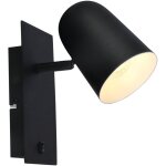 Brilliant lampe ayr interrupteur spot mural noir mat 1x d45, e14, 18w, adapt aux lampes  suspension ...
