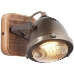 Brilliant - lampe carmen spot mural en bois acier br�l� / bois 1x par51, gu10, 5w, adapt� aux lampes ...