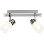Lampe lea led spot bar 2 - fl fer / chrome / blanc 2x led - d45, e14, ampoule led 4w incluse, (450lm, ...