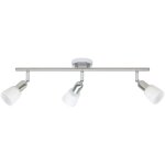 Brilliant lampe sofia spot tube 3 lumi�res fer / chrome / blanc 3x d45, e14, 40w, adapt�es aux lampes ...