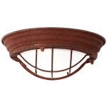 Brilliant lampe typhoon applique murale et plafonnier 29cm couleur rouille / blanc 1x a60, e27, 40w, ...