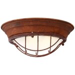 Lampe typhoon applique murale et plafonnier 34cm couleur rouille / blanc 2x a60, e27, 40w, adapt aux ...
