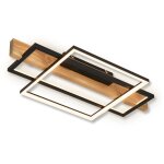 Briloner cadre plafonnier led, lumi�re indirecte, 3 niveaux de commutation, d�cor bois, lumi�re blanc ...