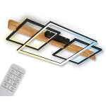 Briloner - cadre plafonnier led, lumi�re indirecte, dimmable, fonction m�moire, t�l�commande, noir - ...
