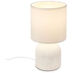 Briloner ino lampe de table, abat - jour en tissu, interrupteur � c�ble, pied en c�ramique, blanc, �15 ...