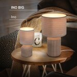 Briloner ino lampe de table, abat - jour en tissu, interrupteur � c�ble, pied en c�ramique, brun, �15 ...