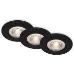 Briloner - luminaires encastr s led spots encastr s salle de bain lot de 3 dimmables noir 4, 9w 9cm