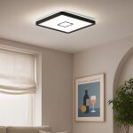 Briloner - plafonnier rtro - clair led plafonnier noir lampe de salon lampe de couloir plate, rtro ...