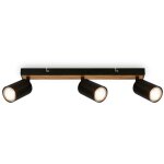 Briloner - tib plafonnier, orientable, on / off via interrupteur mural, noir - bois, 15, 5 x 5, 5 x 44 ...