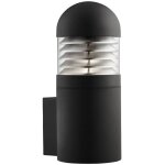 Bronx - grande applique murale ext�rieure � 1 ampoule noire avec abat - jour en polycarbonate ip44, e27 ...