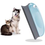 Brosse anti - poils pour chien et chat, 15 cm, autonettoyante, vert clair, pour tapis, canap�, v�tements ...