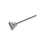Brosse boisseau fil metallique ondule 0, 10mm diam. 15mm tige 3mm