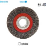 Brosse circulaire fil acier ondul� classic � 150 al�sage 16 / 20 / 25 ep. 20 fil 0, 30