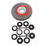 Brosse circulaire de touret 150 mm ? fil d'acier pour �bavurage et nettoyage ? al�sage 32 mm ? 5 jeux ...