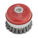 Brosse coupelle inox en fil metallique torsade 100 mm m14 pour meuleuse