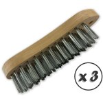 Brosse m�tallique � main type violon fil laiton ou inox rond lisse sur 5 rangs - quantit� x 3 - 5 rangs ...