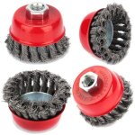 Brosse de nettoyage de fil, 4pcs m14 brosse en treillis m�tallique torsad� 75mm pour meuleuse d'angle ...