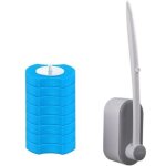 Brosse de toilette murale brosse de cuvette de toilette en plastique avec support brosse de toilette ...