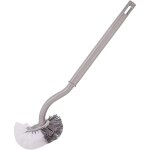 Brosse wc long manche, plastique, sans per�age, design courb� pour nettoyage profond