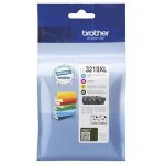 Brother lc3219xl pack de 4 cartouches haute capacit - 1 noire + 3 couleurs pour imprimante jet d'encre ...