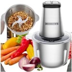 Broyeur hachoir �lectrique pour fruits, l�gumes et glace en acier 500 w.