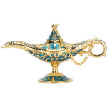 Br�leur d'encens creux en forme de lampe bleu - d�coration m�tallique artisanale pour la maison, id�e ...