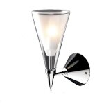 Butia - applique murale moderne chrome 1 lumire avec abat - jour blanc, transparent, g9 - italux